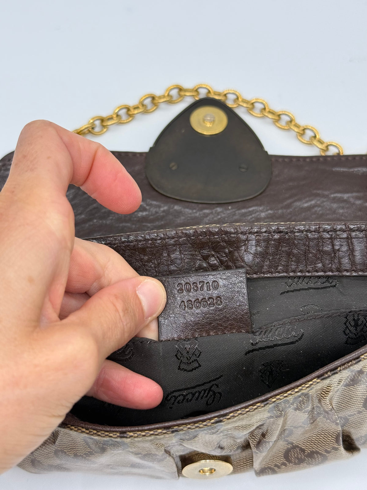 Gucci Babouska Hysteria Marrone in Pelle e Tela