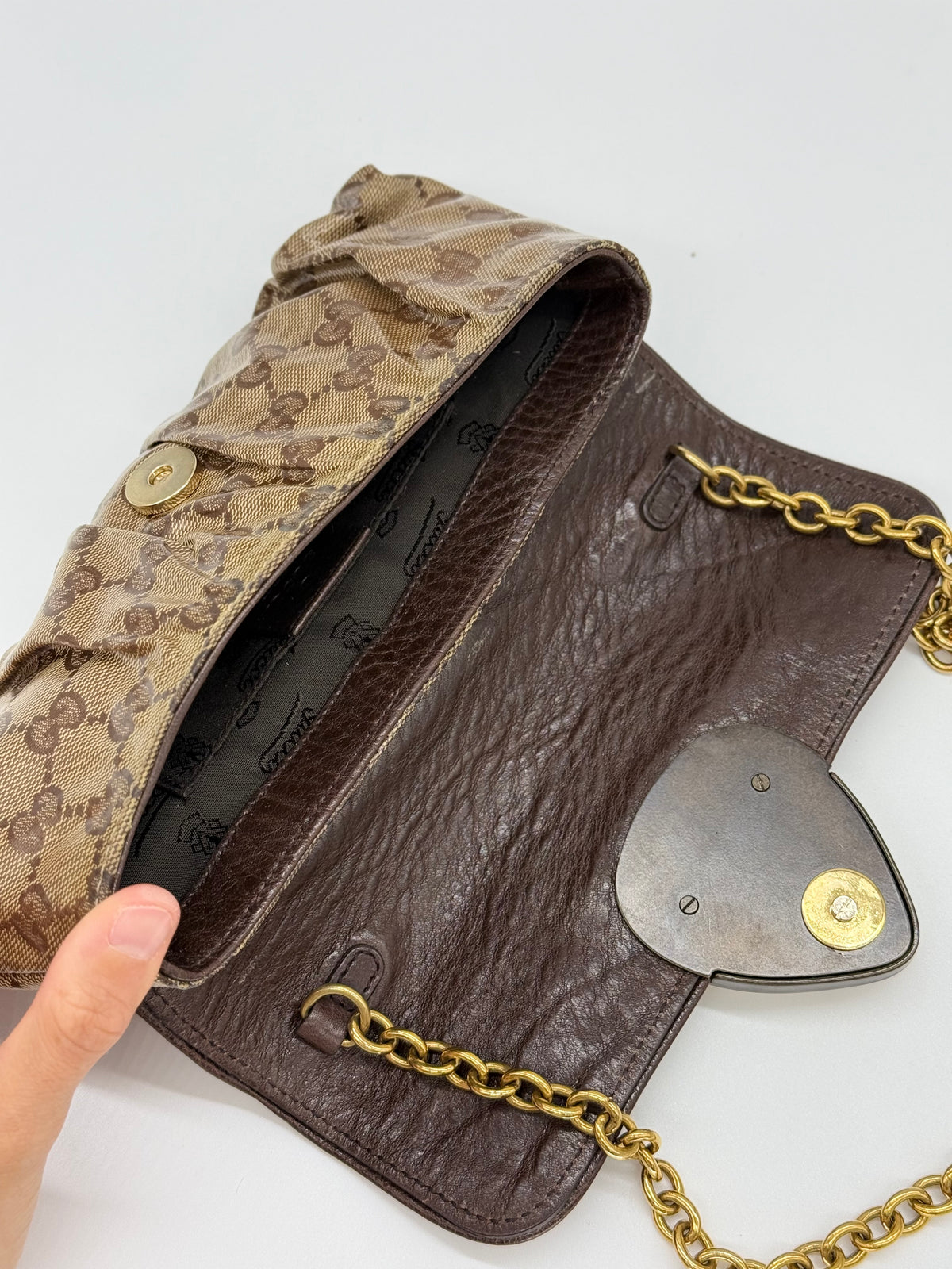 Gucci Babouska Hysteria Marrone in Pelle e Tela