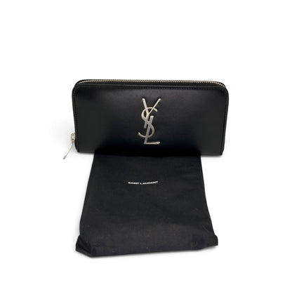 Yves Saint Laurent Cassandra Portafoglio Nero in Pelle