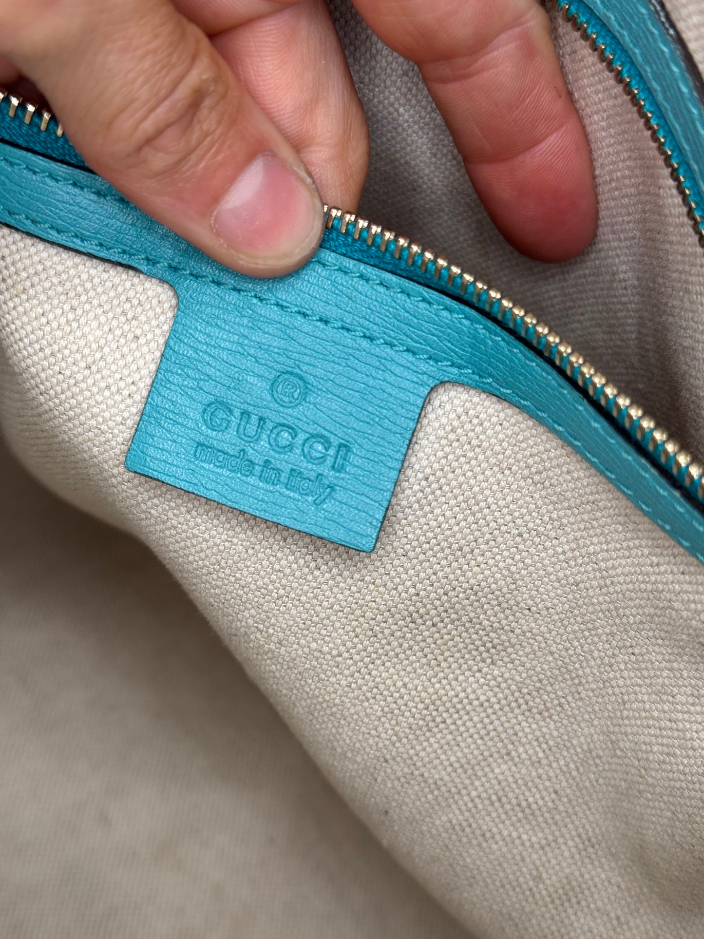 Gucci Dôme Verde Acqua in Pelle con Tracolla