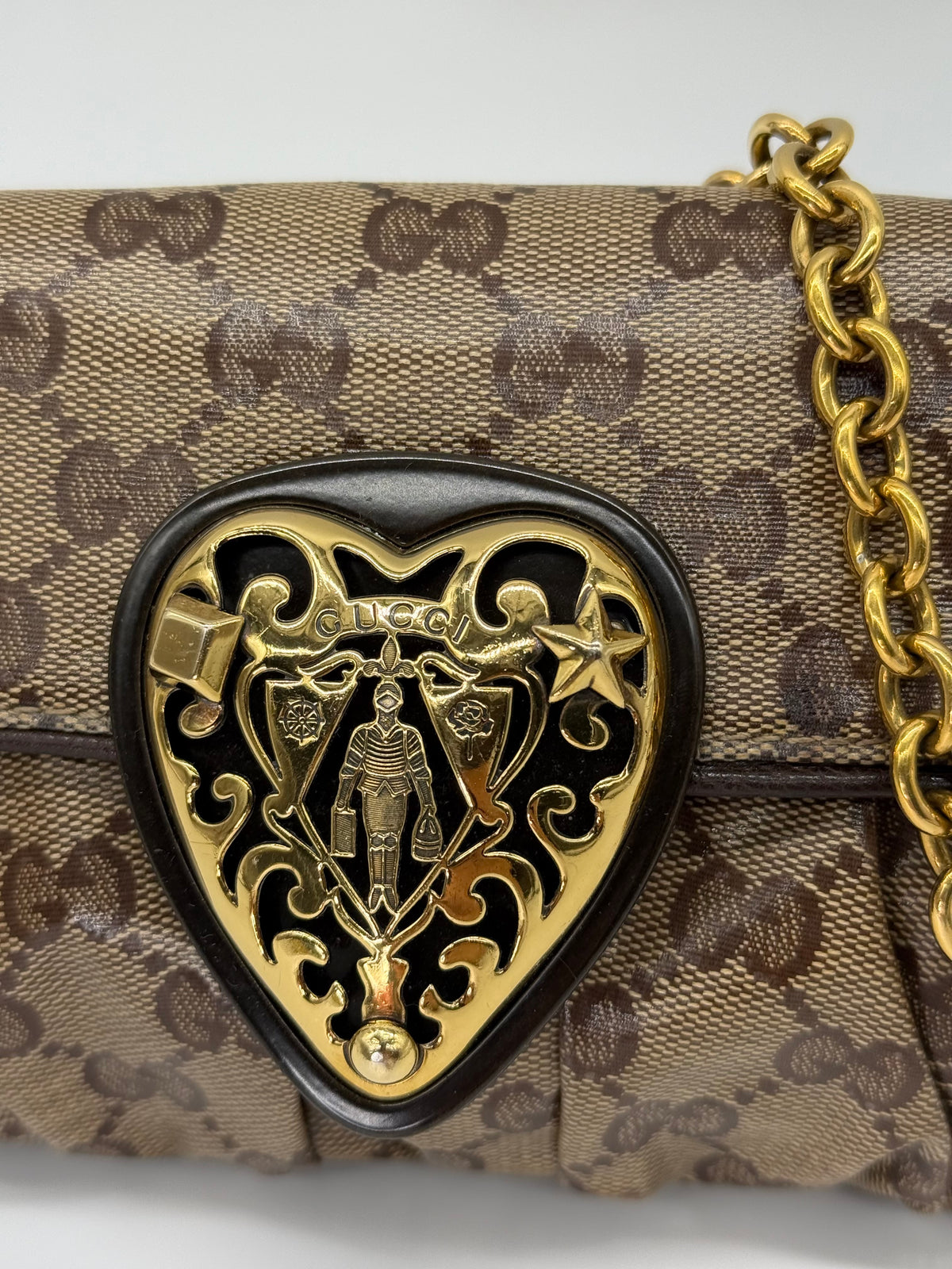 Gucci Babouska Hysteria Marrone in Pelle e Tela