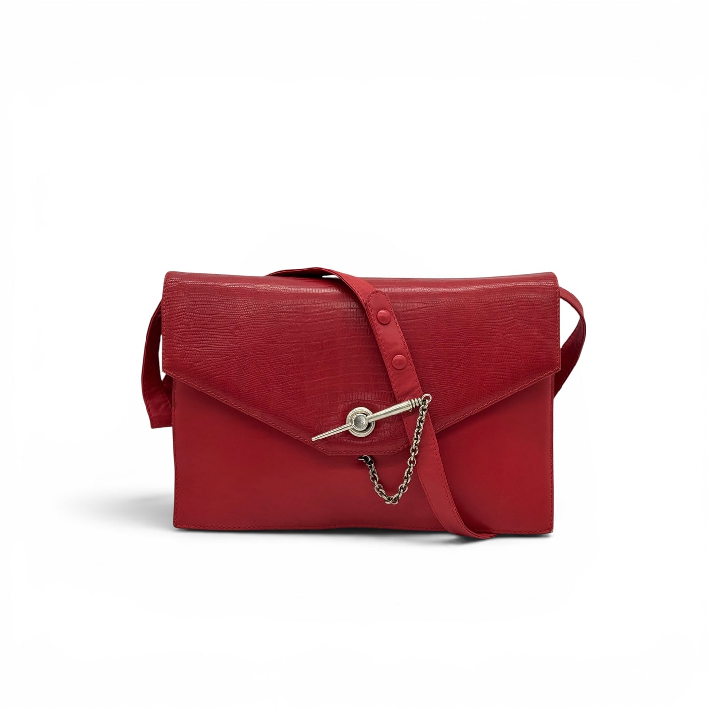 Gianni Versace Vintage Borsa Rossa con Chiusura T-Bar