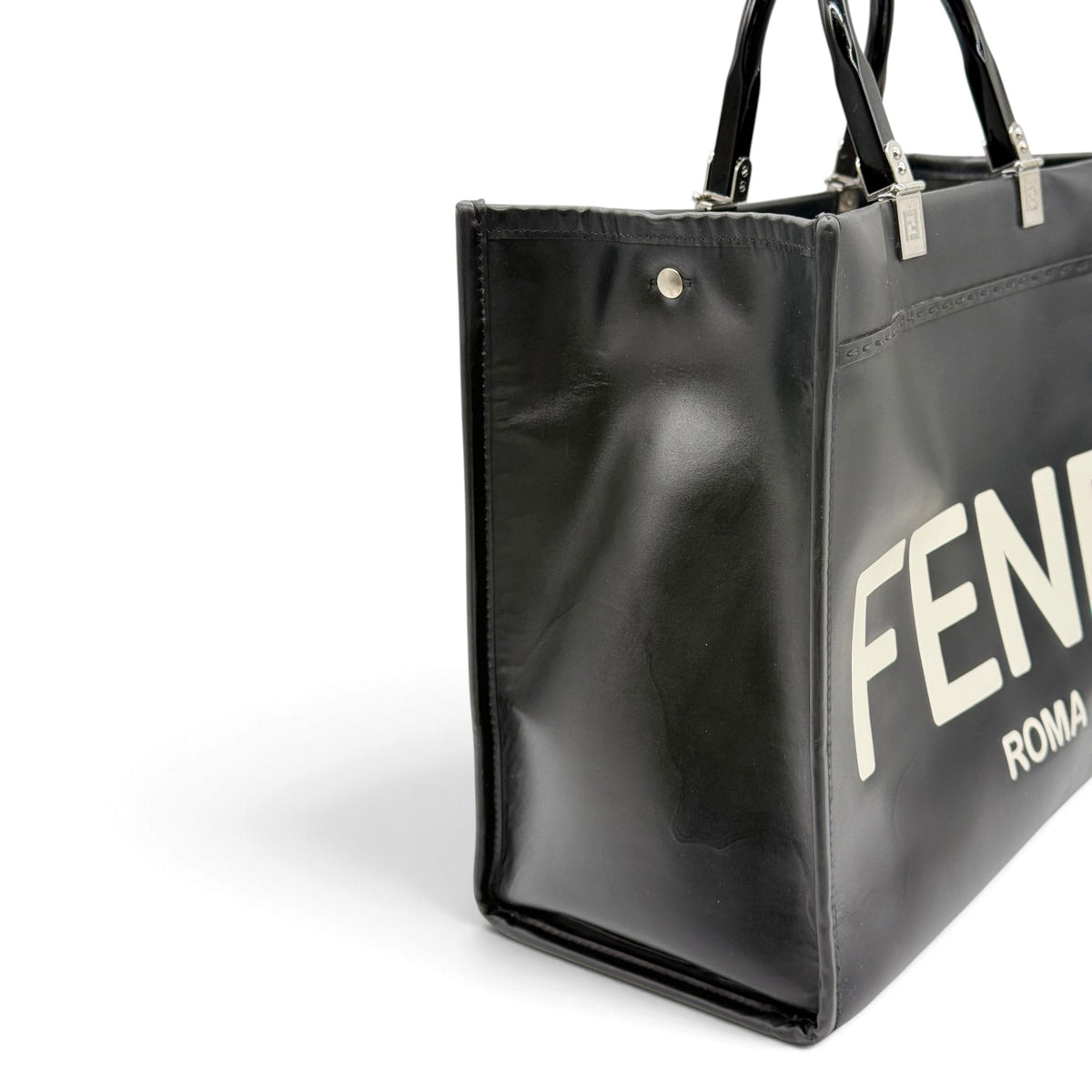 Fendi Sunshine Borsa in Pelle Saffiano Nera