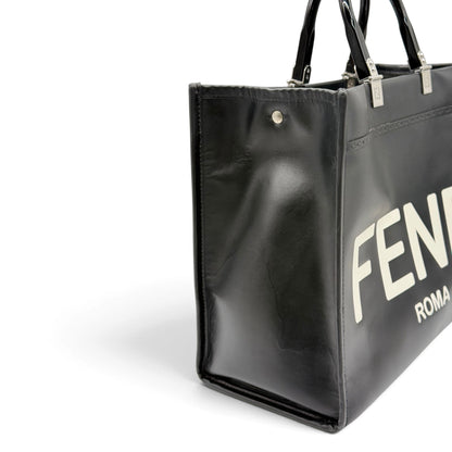 Fendi Sunshine Borsa in Pelle Saffiano Nera
