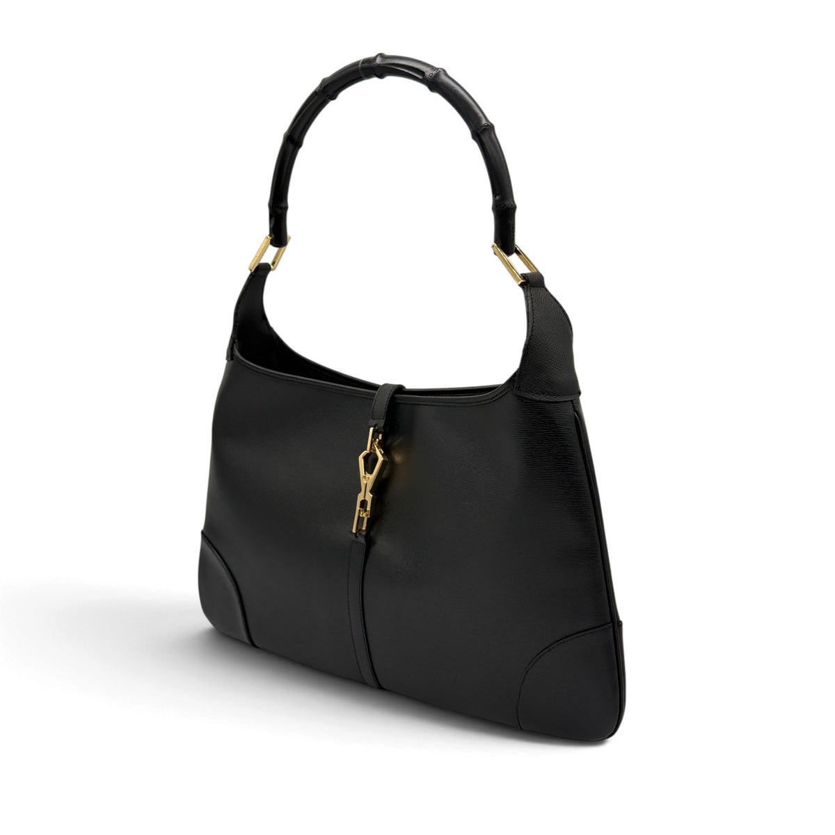 Gucci Jackie Bamboo Borsa a Spalla in Pelle Nera