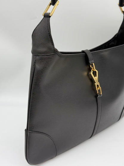 Gucci Jackie Bamboo Borsa a Spalla in Pelle Nera