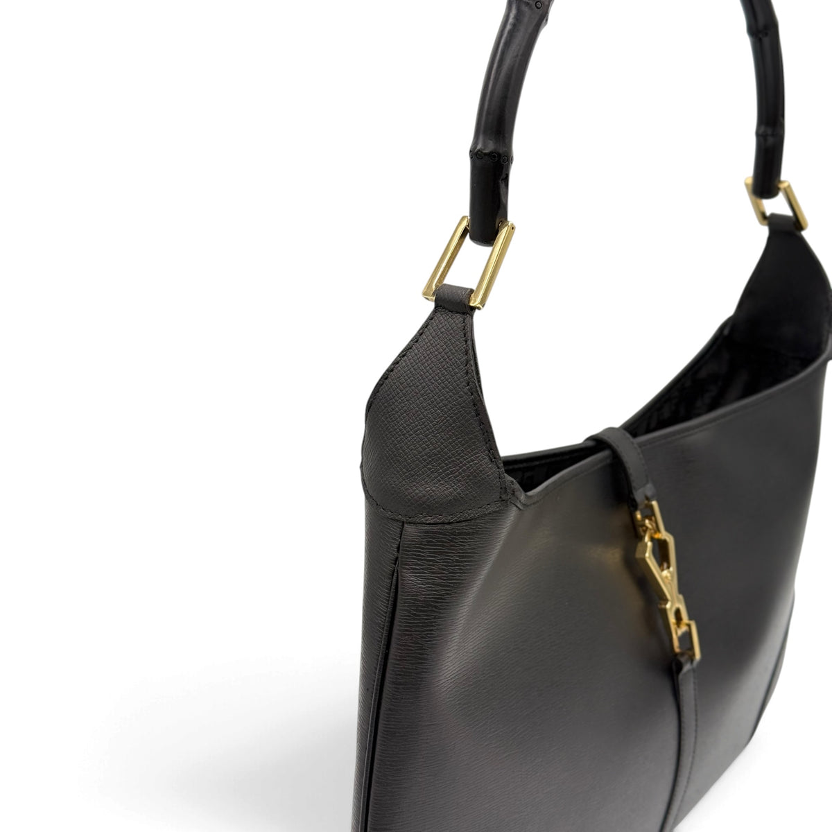 Gucci Jackie Bamboo Borsa a Spalla in Pelle Nera