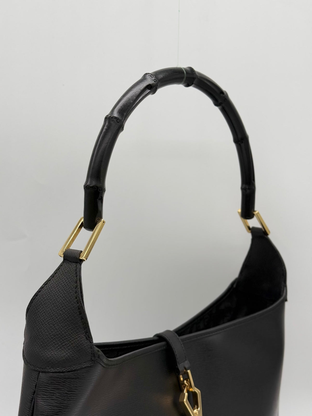 Gucci Jackie Bamboo Borsa a Spalla in Pelle Nera