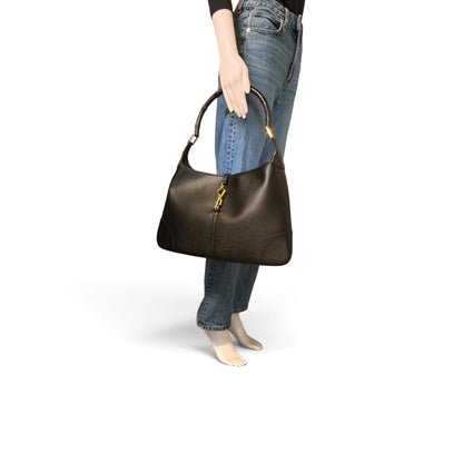 Gucci Jackie Bamboo Borsa a Spalla in Pelle Nera