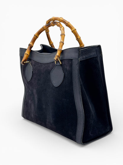 Gucci Bamboo Diana Pelle Scamosciata Blu Oltremare