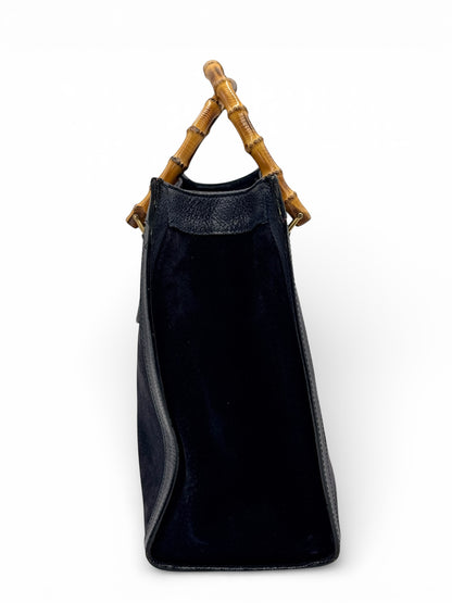 Gucci Bamboo Diana Pelle Scamosciata Blu Oltremare