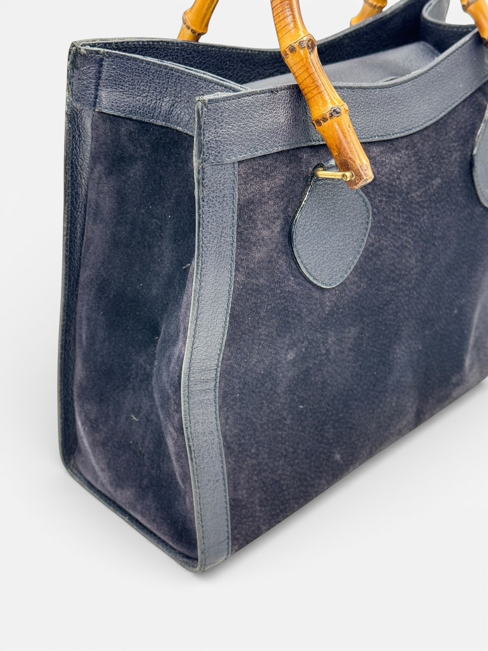 Gucci Bamboo Diana Pelle Scamosciata Blu Oltremare