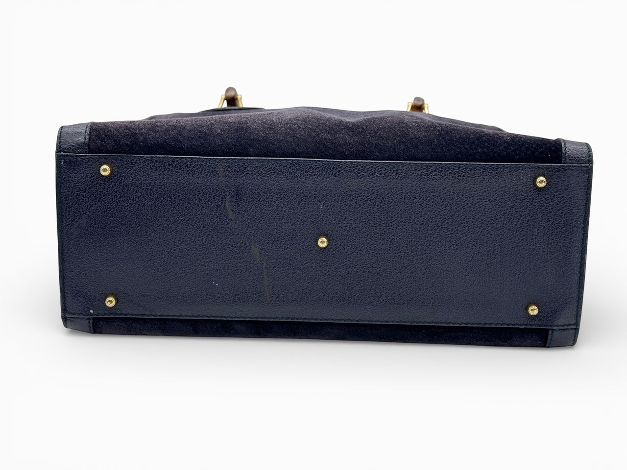 Gucci Bamboo Diana Pelle Scamosciata Blu Oltremare