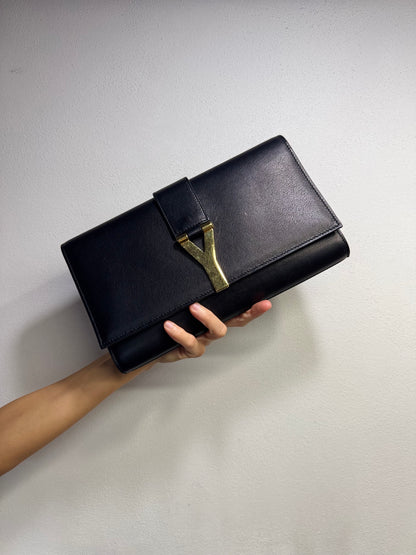 Saint Laurent Y Ligne Pochette Nera in Pelle
