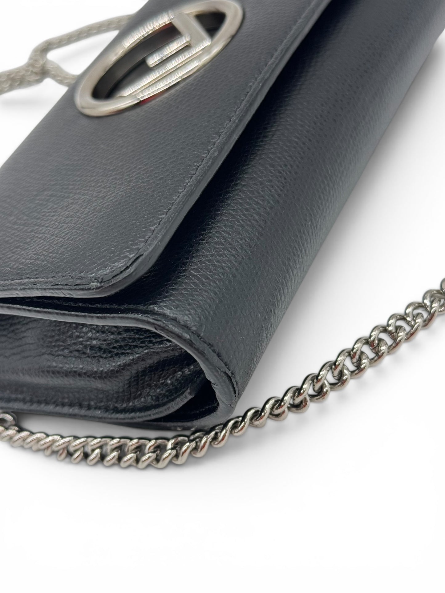Fendi Kan Logo F Pochette Pelle Pero
