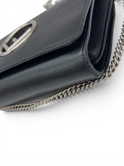 Fendi Kan Logo F Pochette Pelle Pero