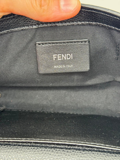 Fendi Kan Logo F pochette nera in pelle vintage autentica logo