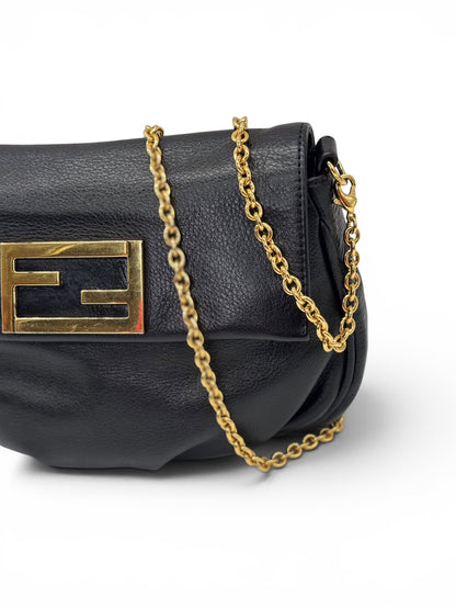 Fendi Mia Nera in Pelle con Catena Oro