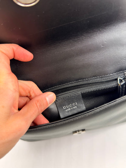 Gucci Square G Borsa a Spalla in Pelle Nera