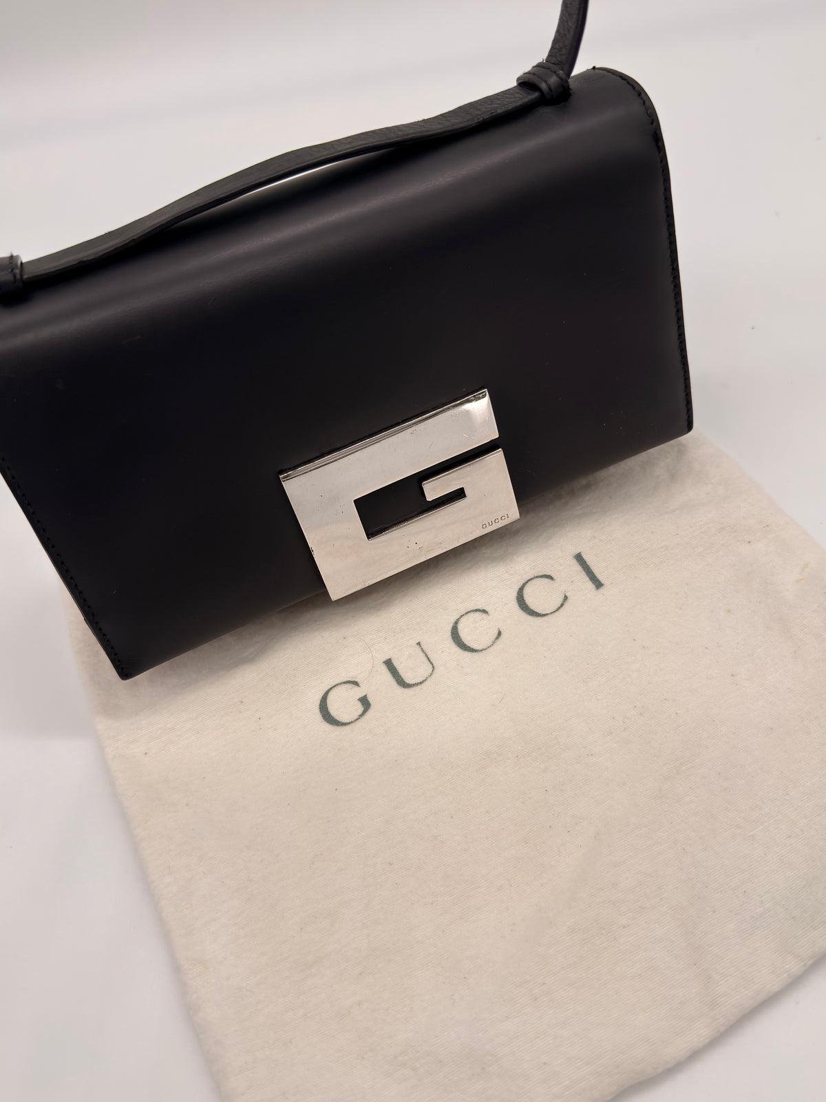 Gucci Square G Borsa a Spalla in Pelle Nera
