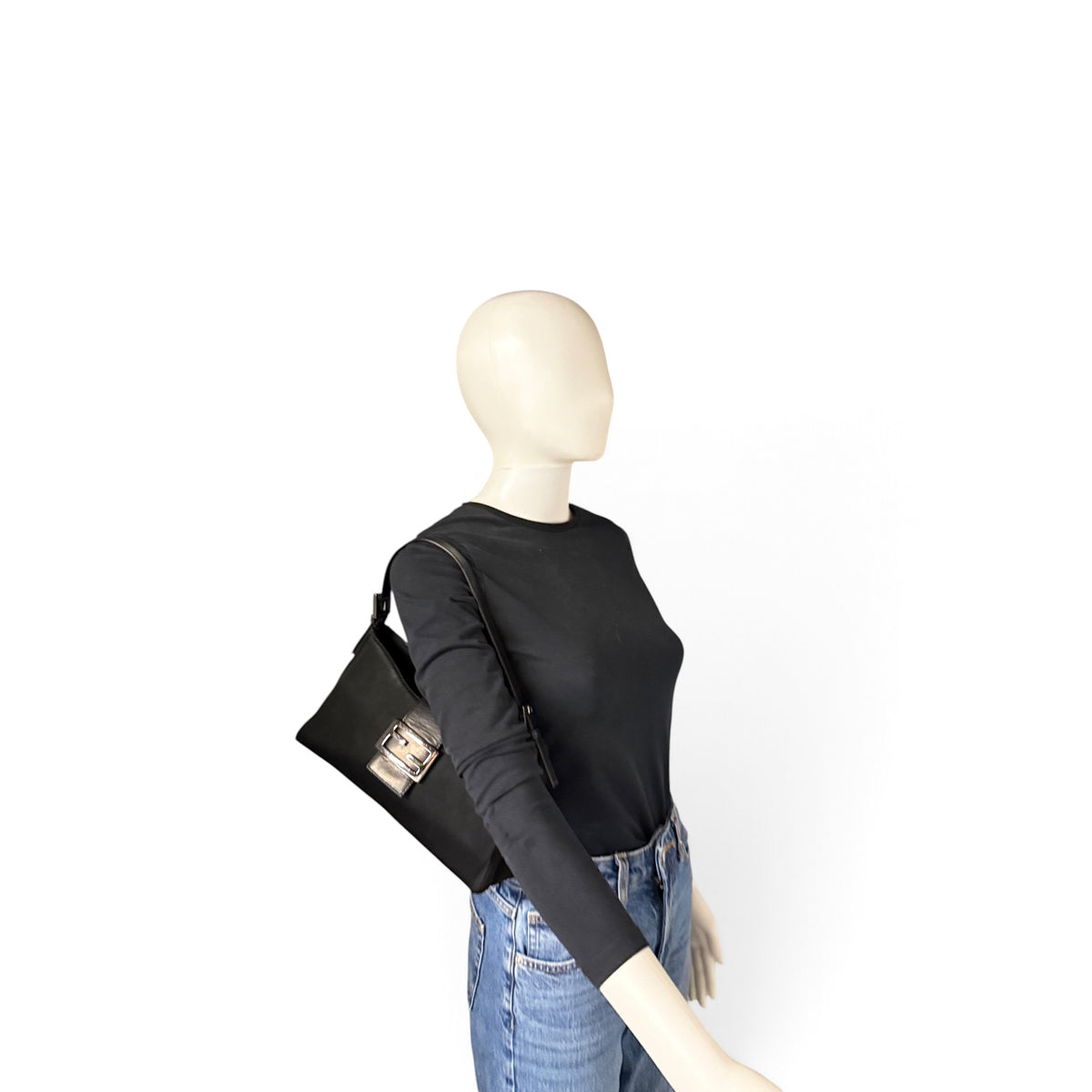 Fendi Baguette Borsa a Spalla Nera Vintage