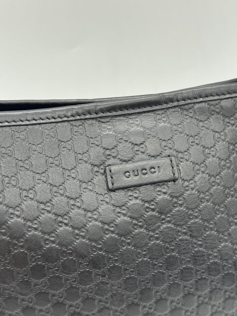 Gucci Tote Bag Micro Guccissima Pelle Nero