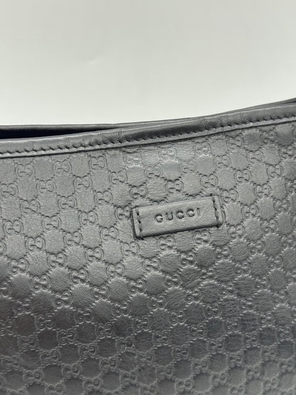 Gucci Tote Bag Micro Guccissima Pelle Nero