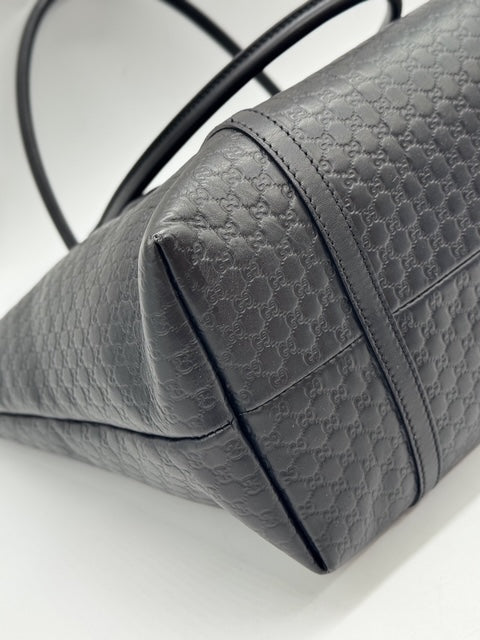 Gucci Tote Bag Micro Guccissima Pelle Nero