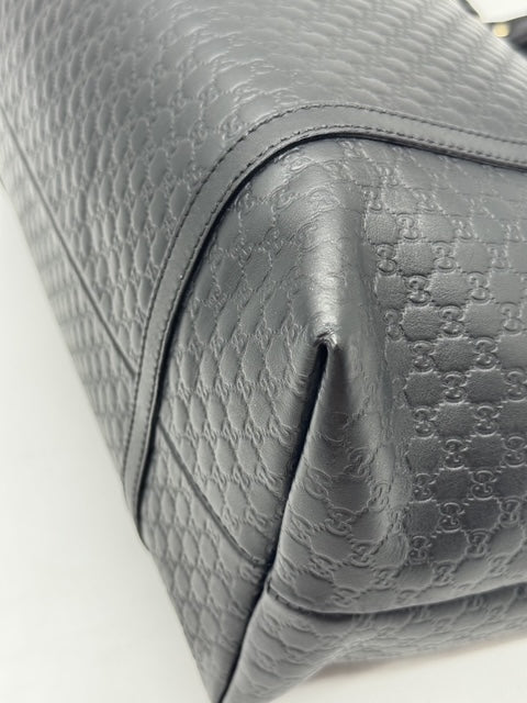 Gucci Tote Bag Micro Guccissima Pelle Nero