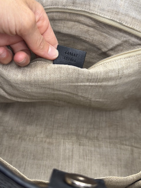 Gucci Tote Bag Micro Guccissima Pelle Nero