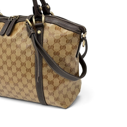 Gucci Tote Bag Crystal GG Marrone e Beige