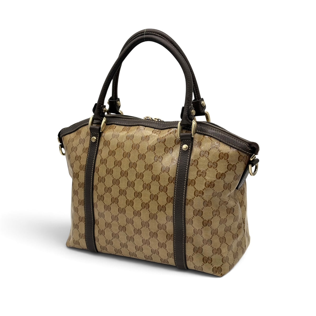 Gucci Tote Bag Crystal GG Marrone e Beige