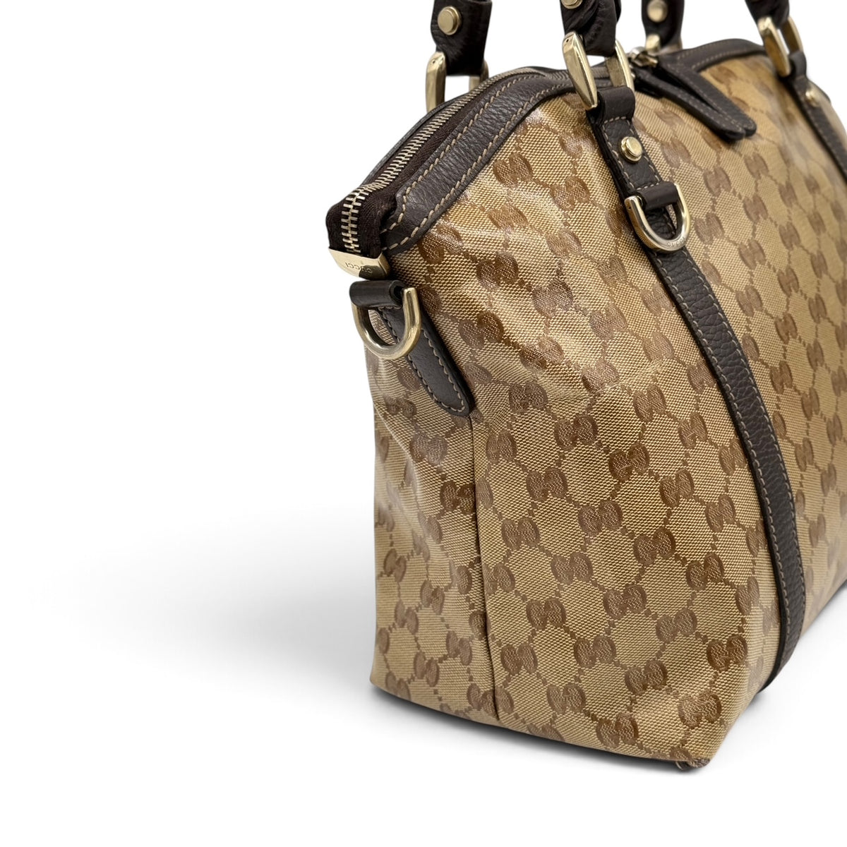 Gucci Tote Bag Crystal GG Marrone e Beige