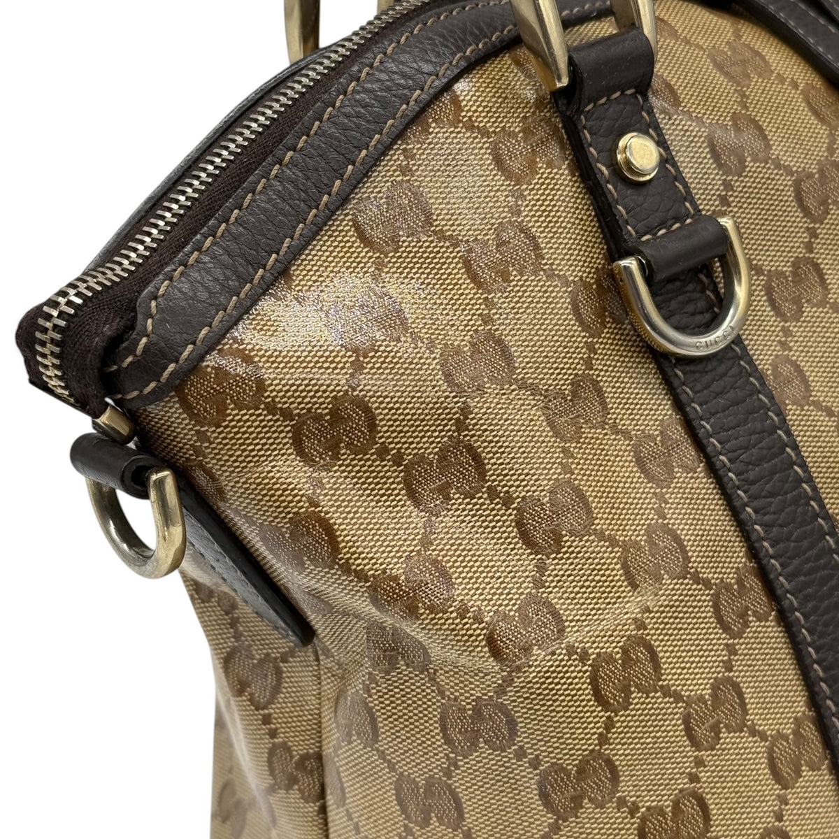 Gucci Tote Bag Crystal GG Marrone e Beige