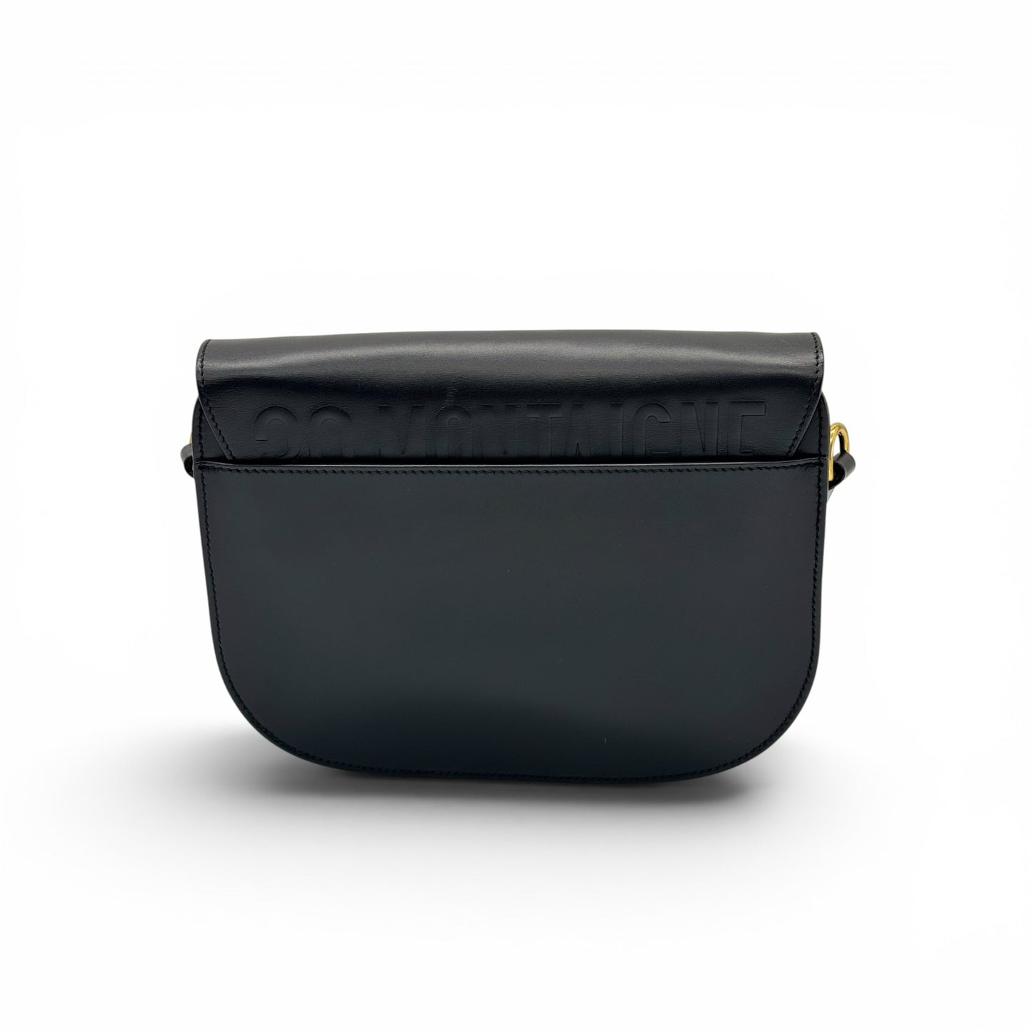 Borsa a tracolla Borse Vintage Christian Dior Bobby in pelle nera liscia con logo 30 Montaigne impresso sul retro