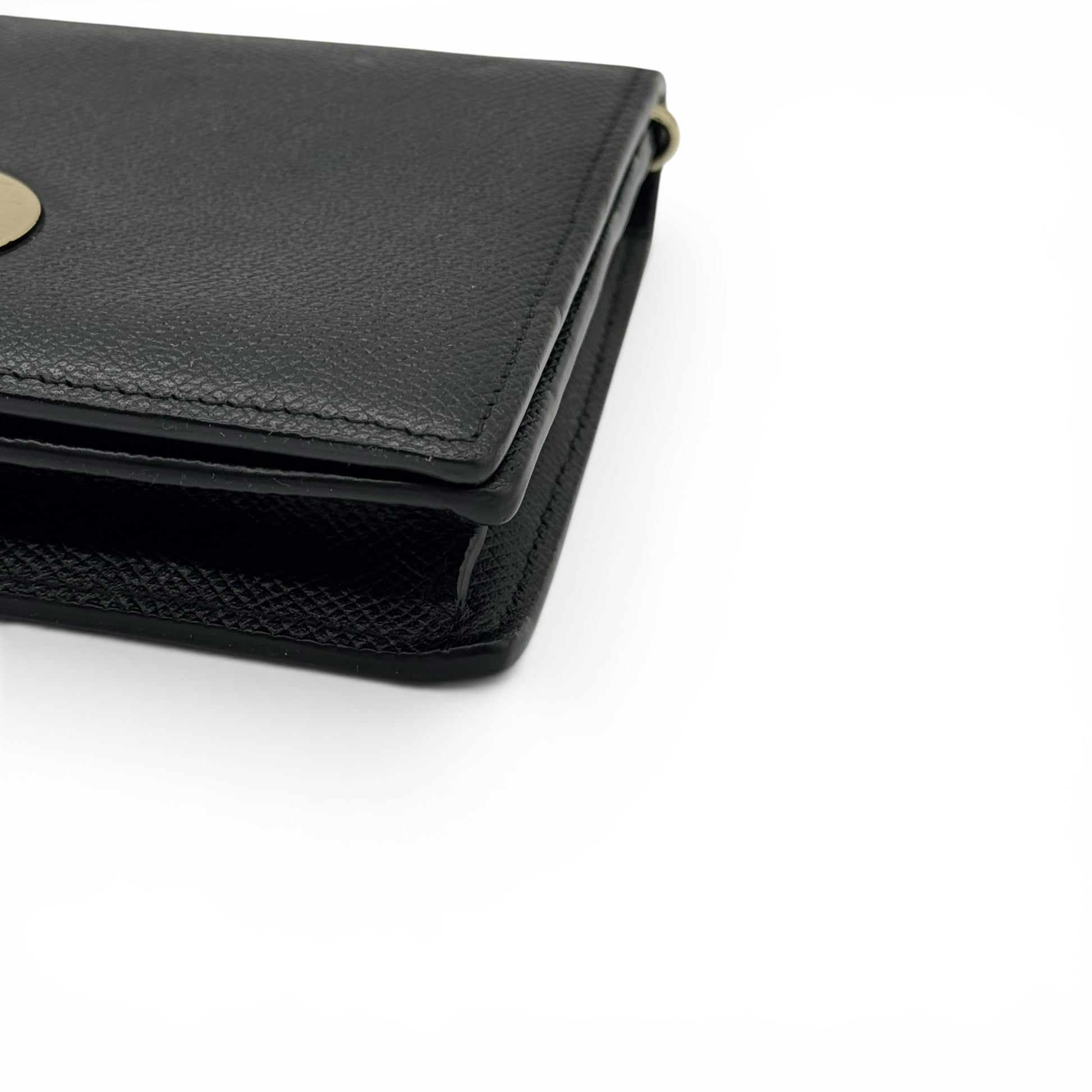 Borsa a tracolla Borse Vintage Christian Dior in pelle nera granulata con dettaglio metallico dorato