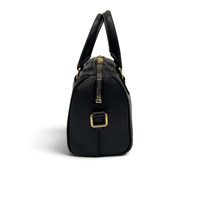 Borsa a mano Borse Vintage Saint Laurent in pelle nera con dettagli metallici dorati e chiusura a zip laterale