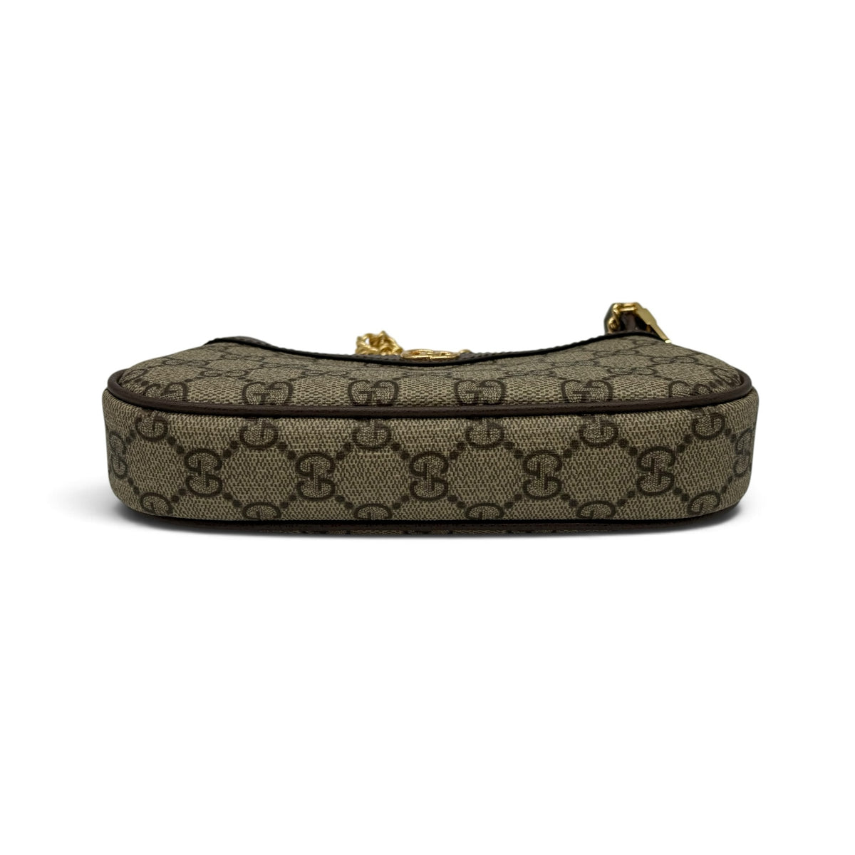 Borsa a spalla Borse Vintage Gucci Ophidia in tela GG Supreme con finiture in pelle marrone e dettagli dorati