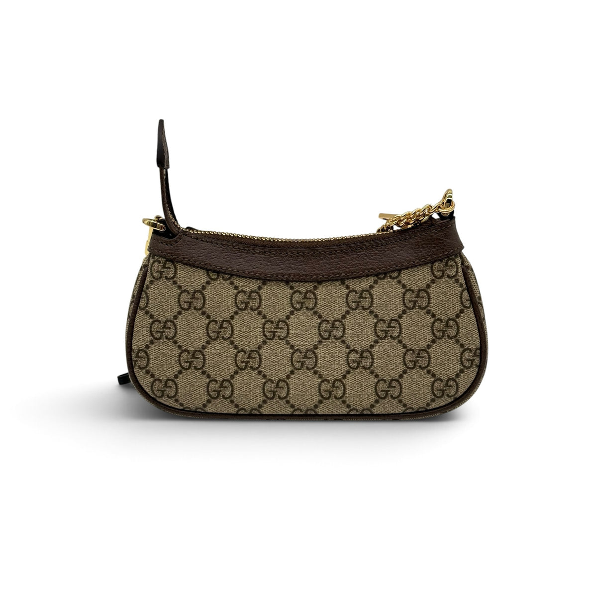Borsa a spalla Borse Vintage Gucci Ophidia in tela GG Supreme con finiture in pelle marrone e dettagli dorati