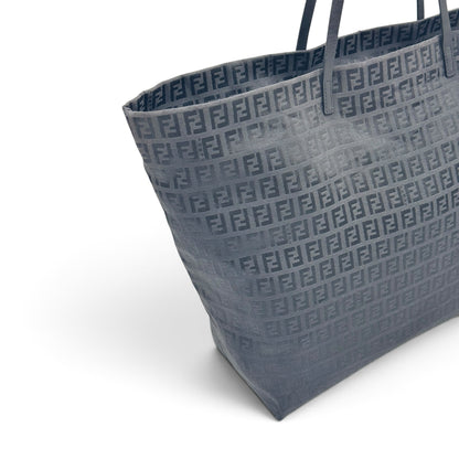 Borsa tote Borse Vintage Fendi in tessuto tecnico nero con iconico motivo FF jacquard all-over e manici sottili