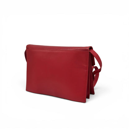 Borsa a tracolla Borse Vintage Gianni Versace in pelle rossa con patta effetto lucertola e tracolla regolabile