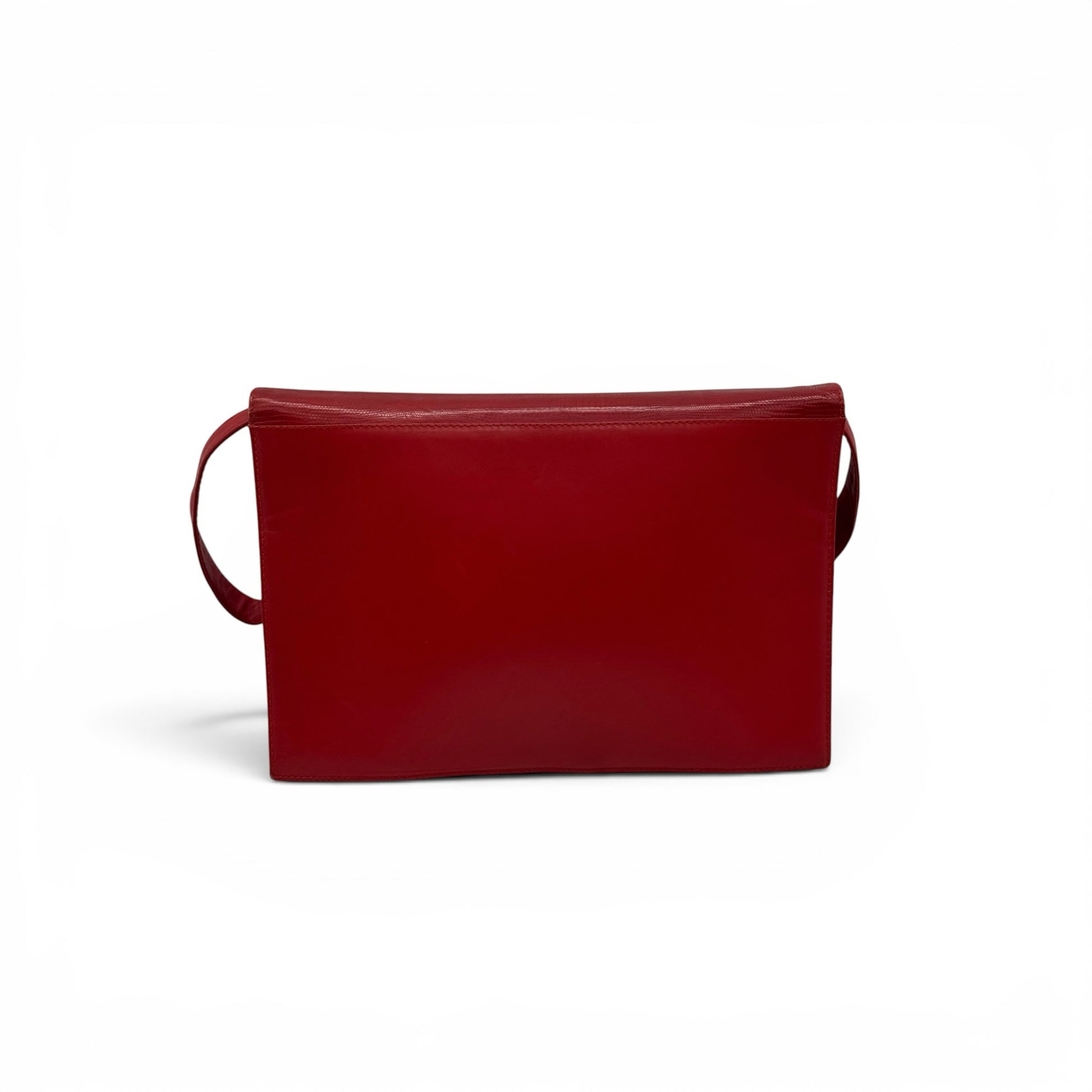 Borsa a tracolla Borse Vintage Gianni Versace in pelle rossa con silhouette strutturata e design minimalista