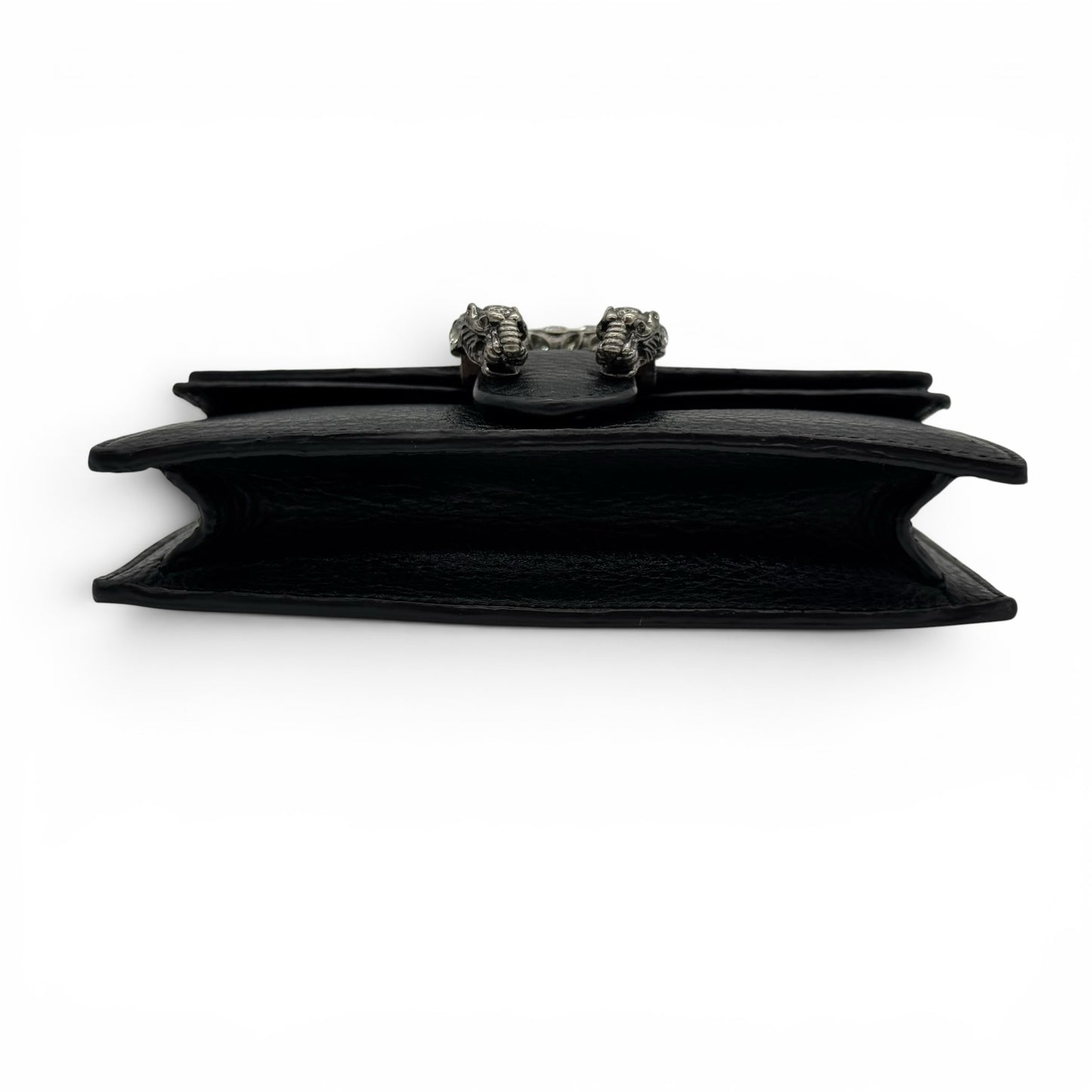 Borsa a tracolla Borse Vintage Gucci Dionysus in pelle nera martellata con chiusura a testa di tigre in metallo