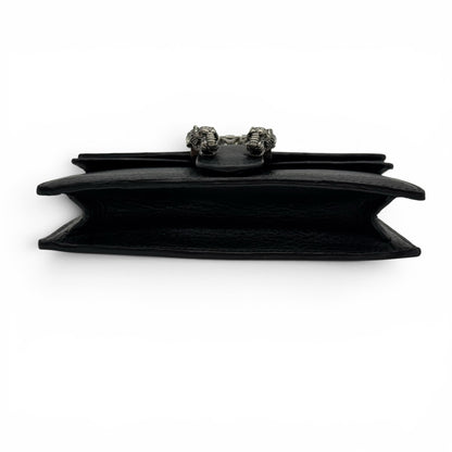 Borsa a tracolla Borse Vintage Gucci Dionysus in pelle nera martellata con chiusura a testa di tigre in metallo
