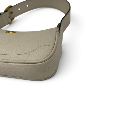 Borsa a spalla Borse Vintage Gucci Ophidia in pelle martellata color avorio con logo GG dorato e tracolla regolabile