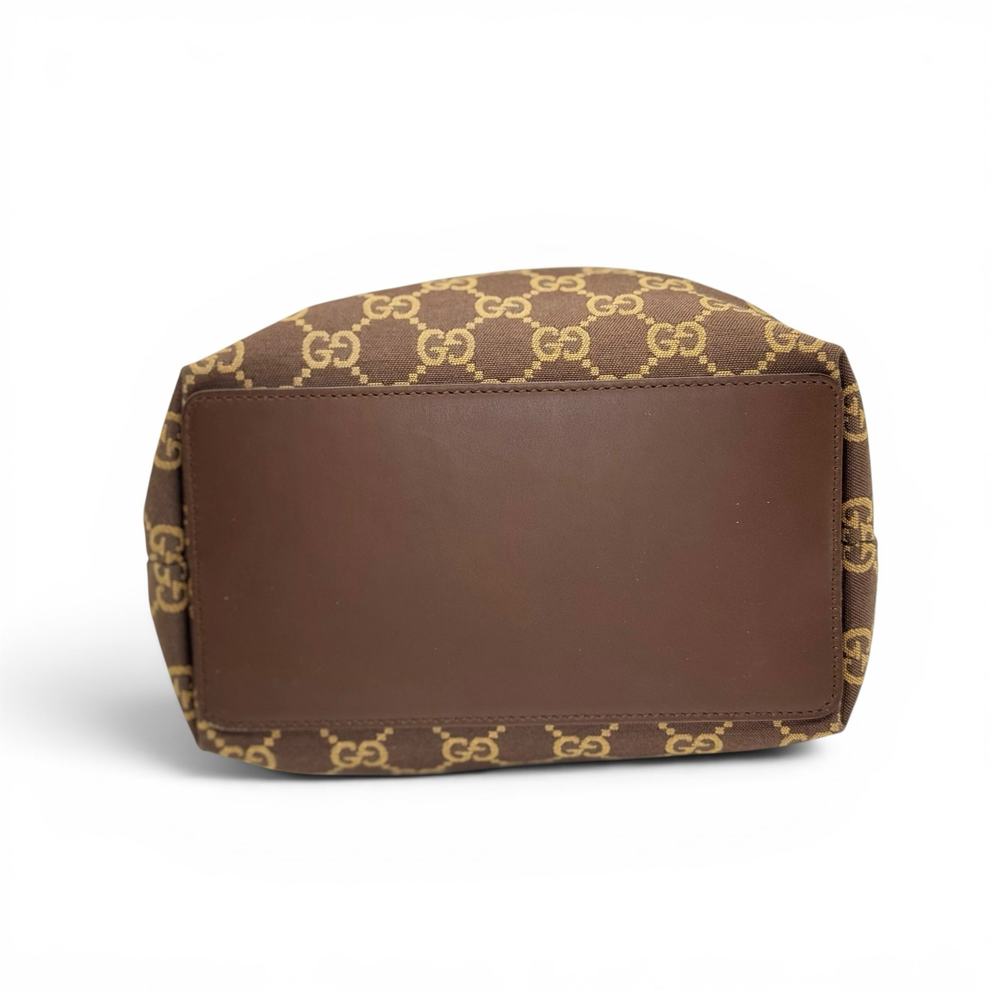 Borsa tote Borse Vintage Gucci in tessuto GG Supreme marrone con base rinforzata in pelle liscia