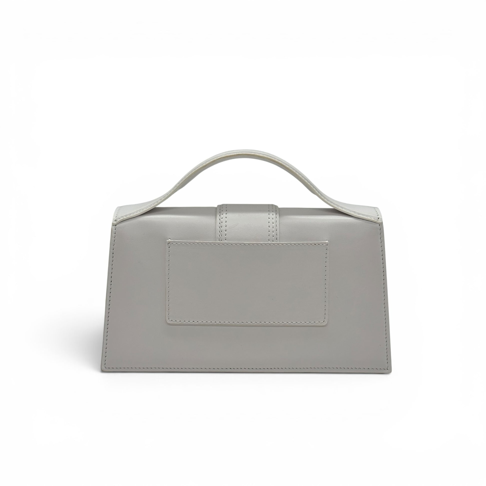 Borsa a tracolla Borse Vintage Jacquemus in pelle grigio chiaro con manico rigido e design geometrico strutturato