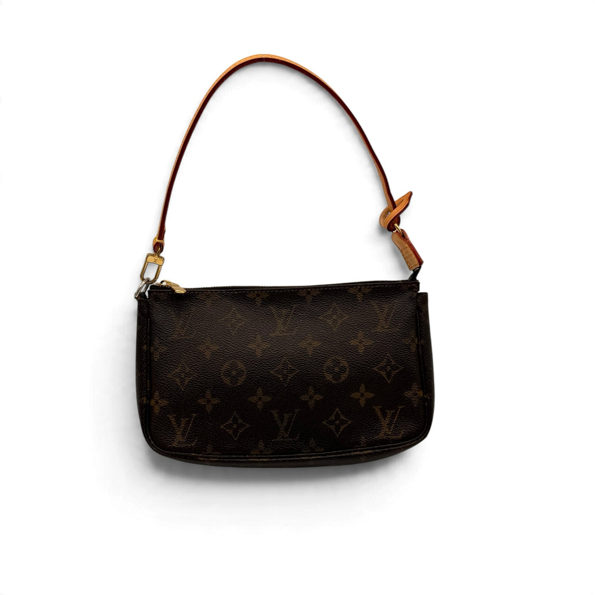 Borsa a spalla Louis Vuitton Pochette Accessoires in tela Monogram marrone con finiture in pelle Borse Vintage