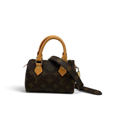 Borsa a mano Borse Vintage Louis Vuitton Speedy in tela monogram con manici in pelle e tracolla rimovibile.