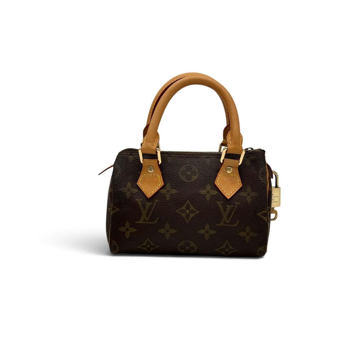 Borsa a mano Borse Vintage Louis Vuitton Speedy in tela monogram marrone con manici in pelle e lucchetto dorato